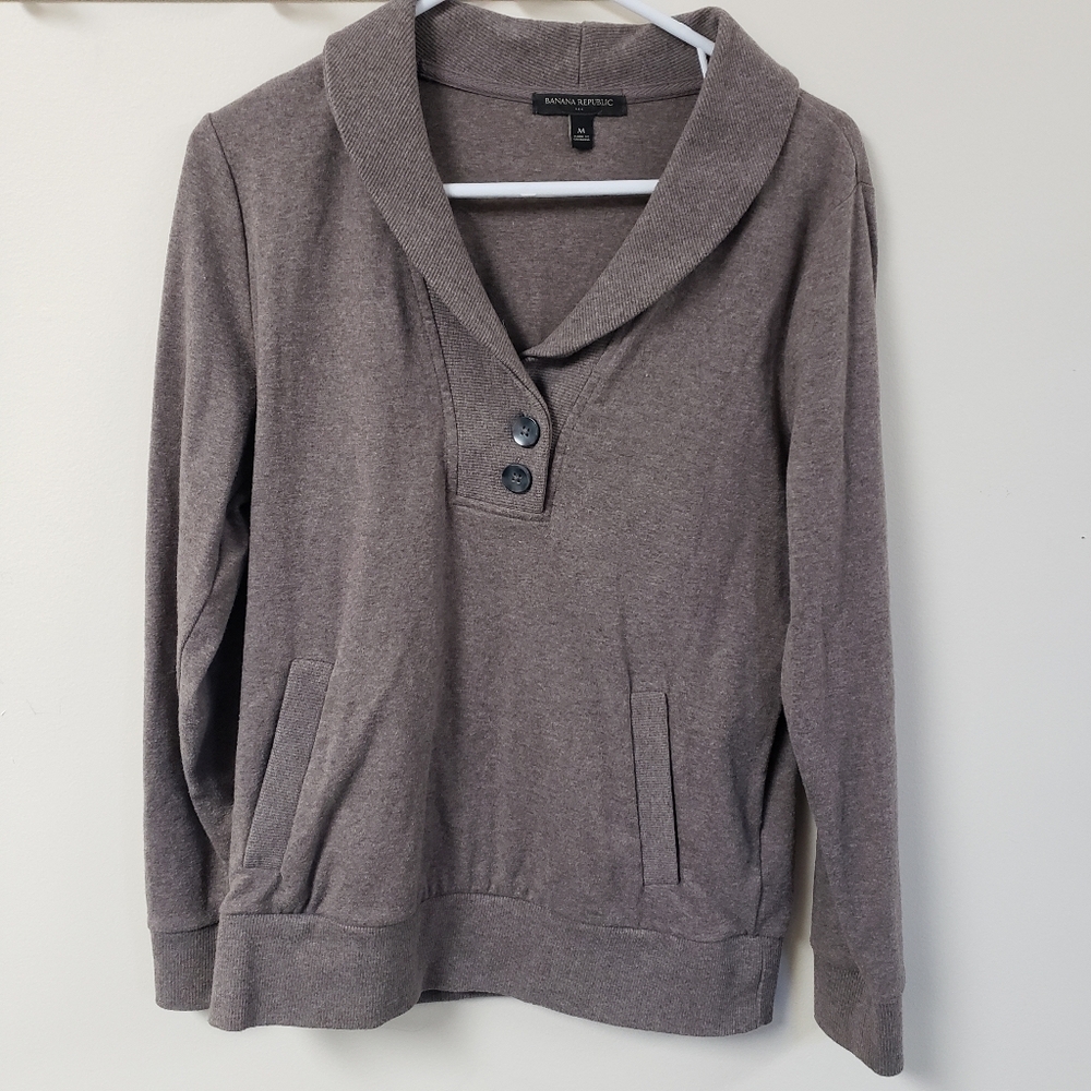 Banana Republic Shawl Collar Sweat Shirt Size Medium